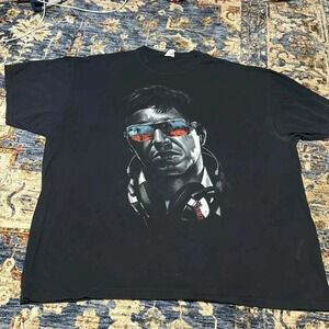 Scarface Crime/Thriller 1983 Movie T-Shirt Black Short Sleeve Round Neck 2XL